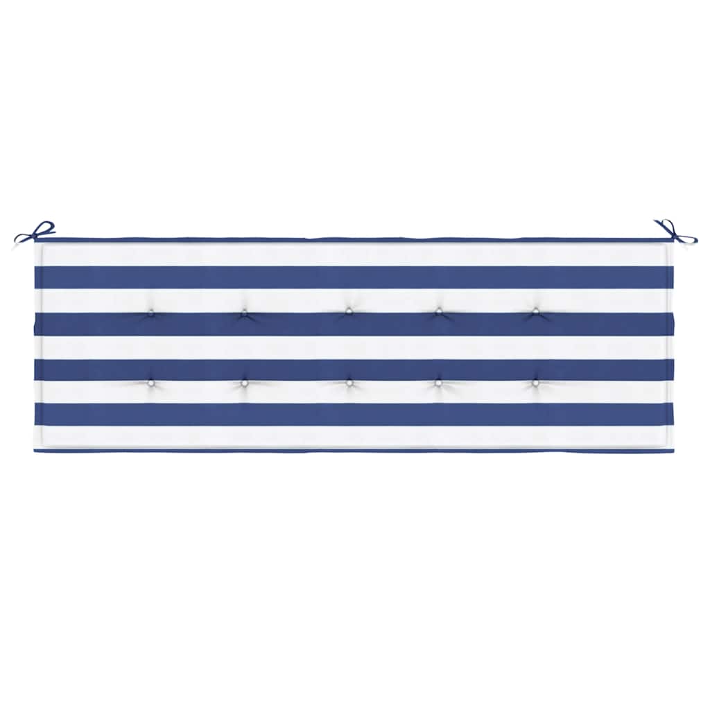 Vidaxx coussin de banc de jardin rayé 150x50x4 cm tissu oxford blanc et bleu