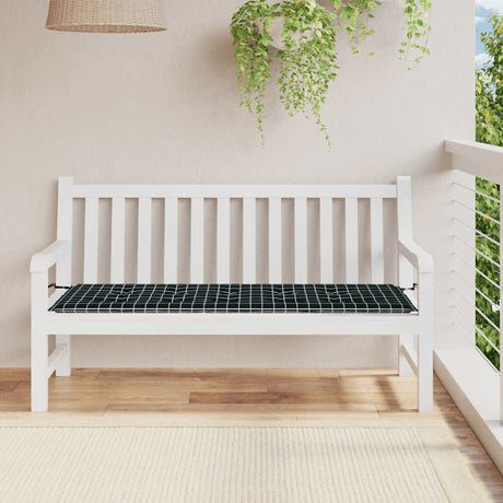 Vidaxx coussin de banc de jardin motif losange 150x50x4 cm tissu oxford noir