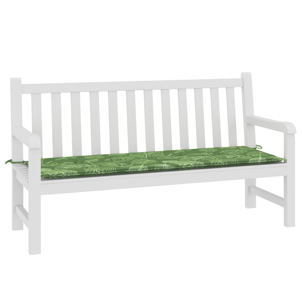 Vidaxl Garden Bench polštář 150x50x3 cm Oxfordský tkanina listový vzorek listů