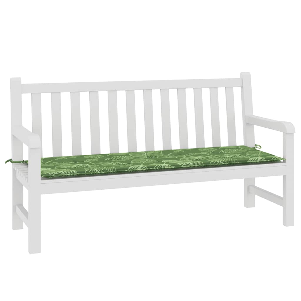 Vidaxx coussin de banc de jardin 150x50x4 cm tissu oxford motif feuille