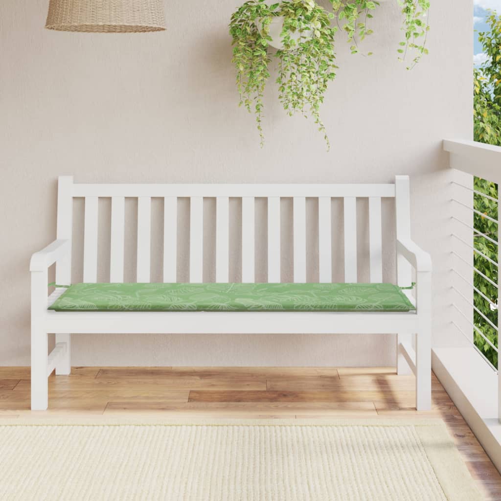 Vidaxl Garden Bench polštář 150x50x3 cm Oxfordský tkanina listový vzorek listů