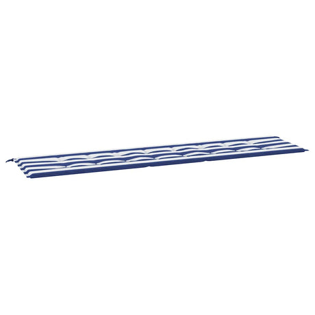 VidaXL coussin de banc de jardin rayé 200x50x4 cm tissu blanc et bleu