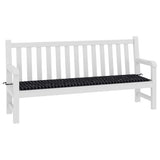 VidaXL coussin de banc de jardin motif diamant 200x50x4 cm tissu noir