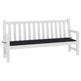 VidaXL coussin de banc de jardin motif diamant 200x50x4 cm tissu noir