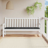 VidaXL coussin de banc de jardin motif diamant 200x50x4 cm tissu noir