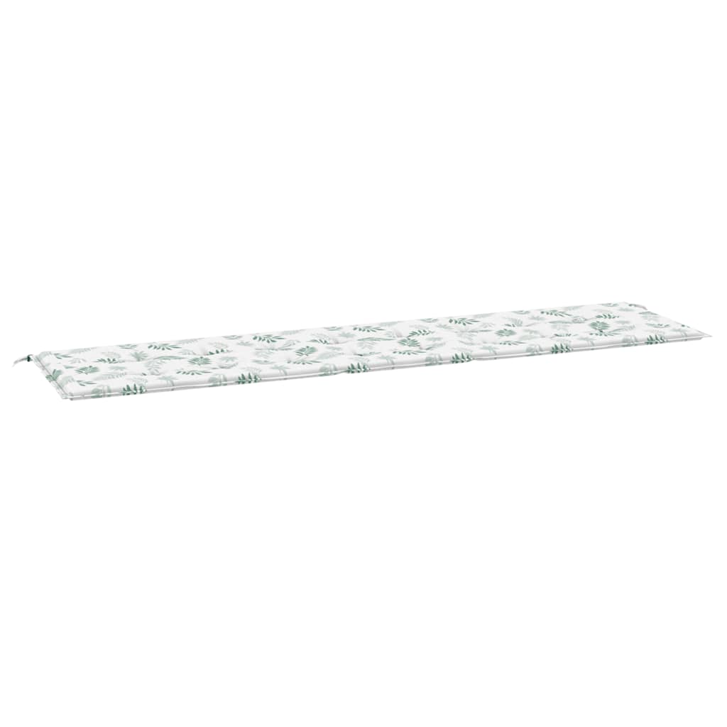 VidaXL coussin de banc de jardin motif feuille 200x50x4 cm tissu
