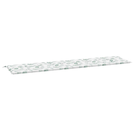 VidaXL coussin de banc de jardin motif feuille 200x50x4 cm tissu