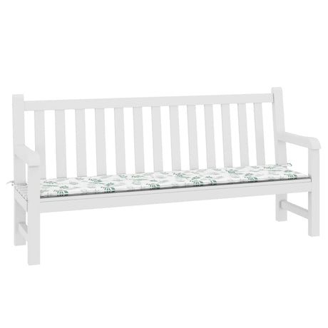 VidaXL coussin de banc de jardin motif feuille 200x50x4 cm tissu