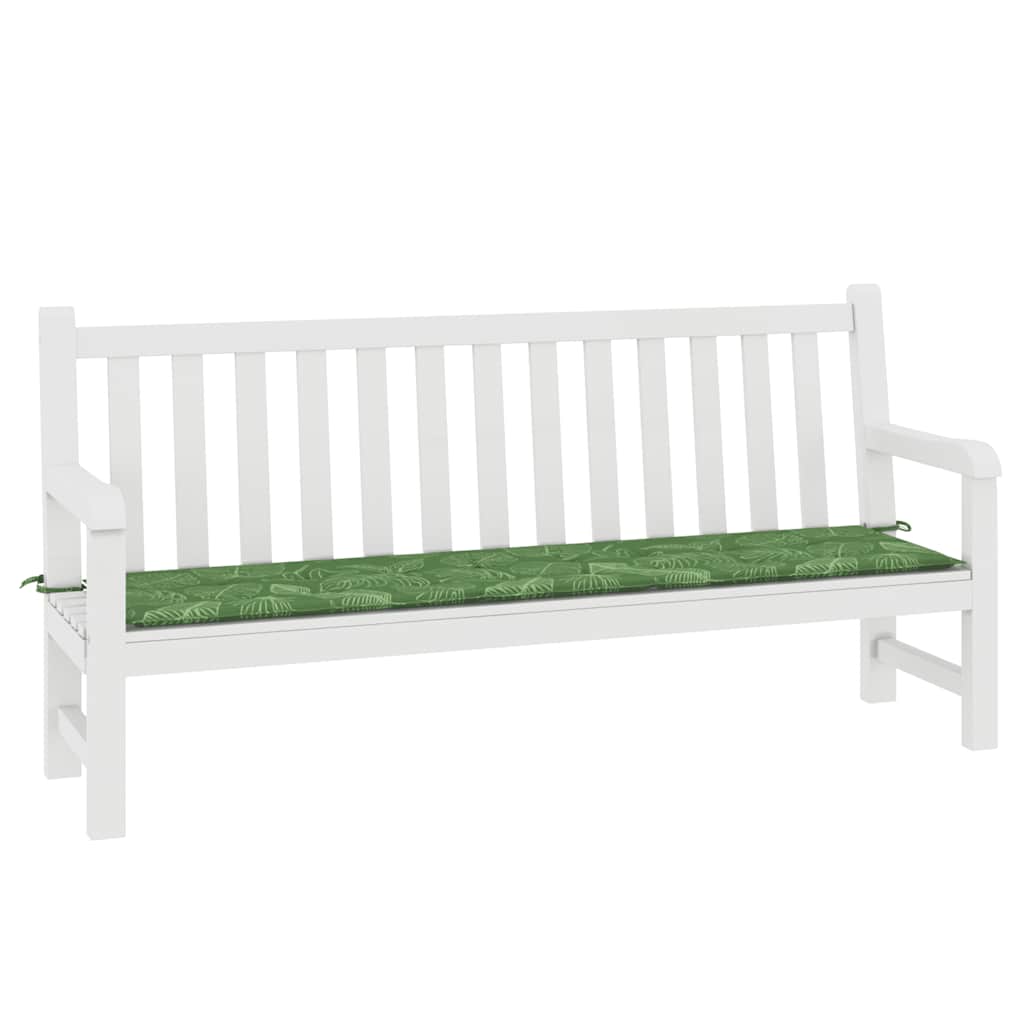 VidaXL coussin de banc de jardin motif feuille 200x50x4 cm tissu