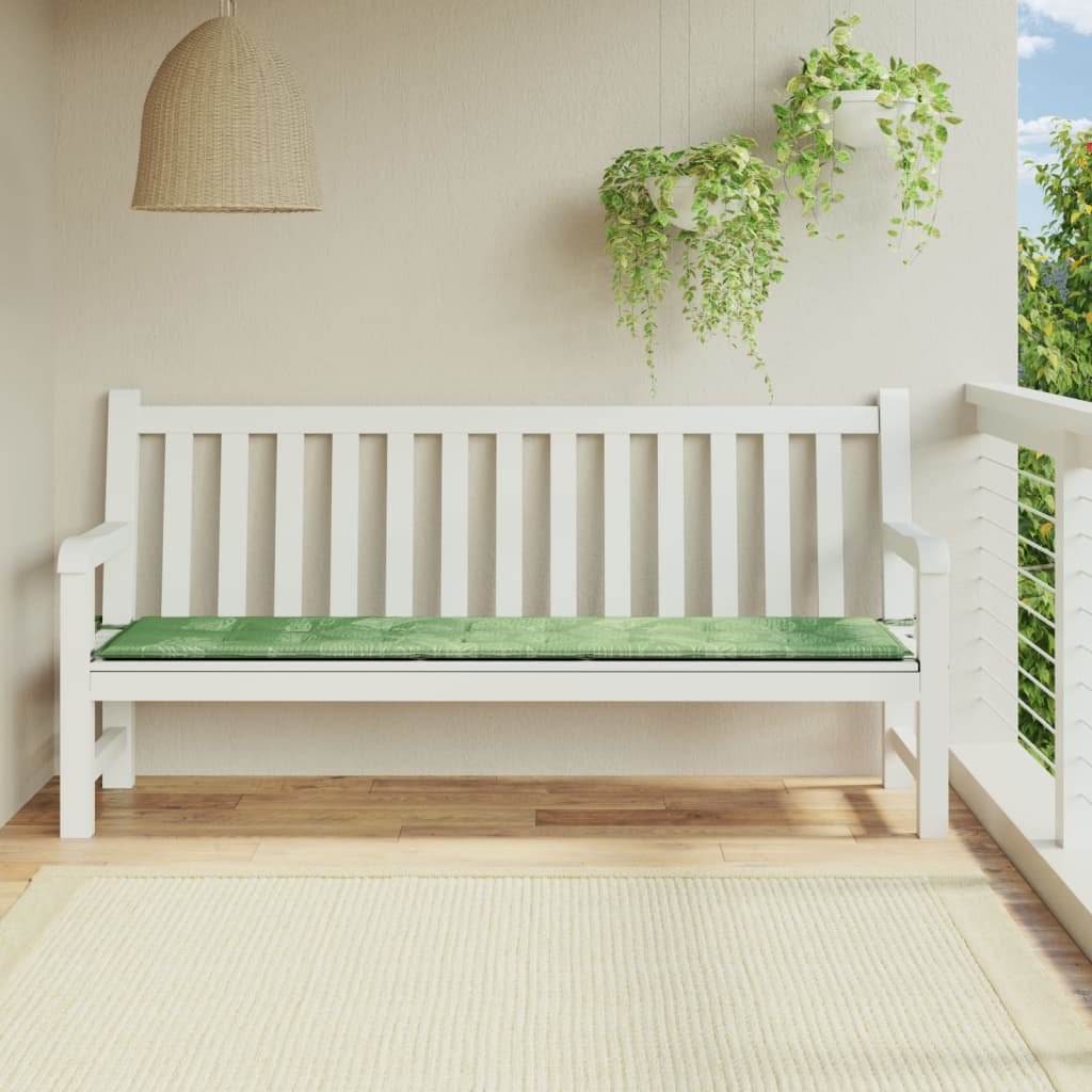 Vidaxl Garden Bench polštář listů vzorec 200x50x3 cm tkanina