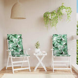 VidaXL coussins de chaise 2 pièces tissu à motif de feuilles à dossier haut