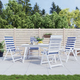VidaXL coussins de chaise 4 pcs tissu à dossier haut rayé blanc et bleu