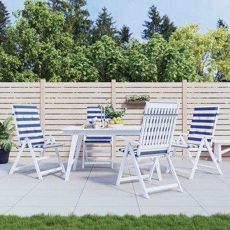 VidaXL coussins de chaise 4 pcs tissu à dossier haut rayé blanc et bleu