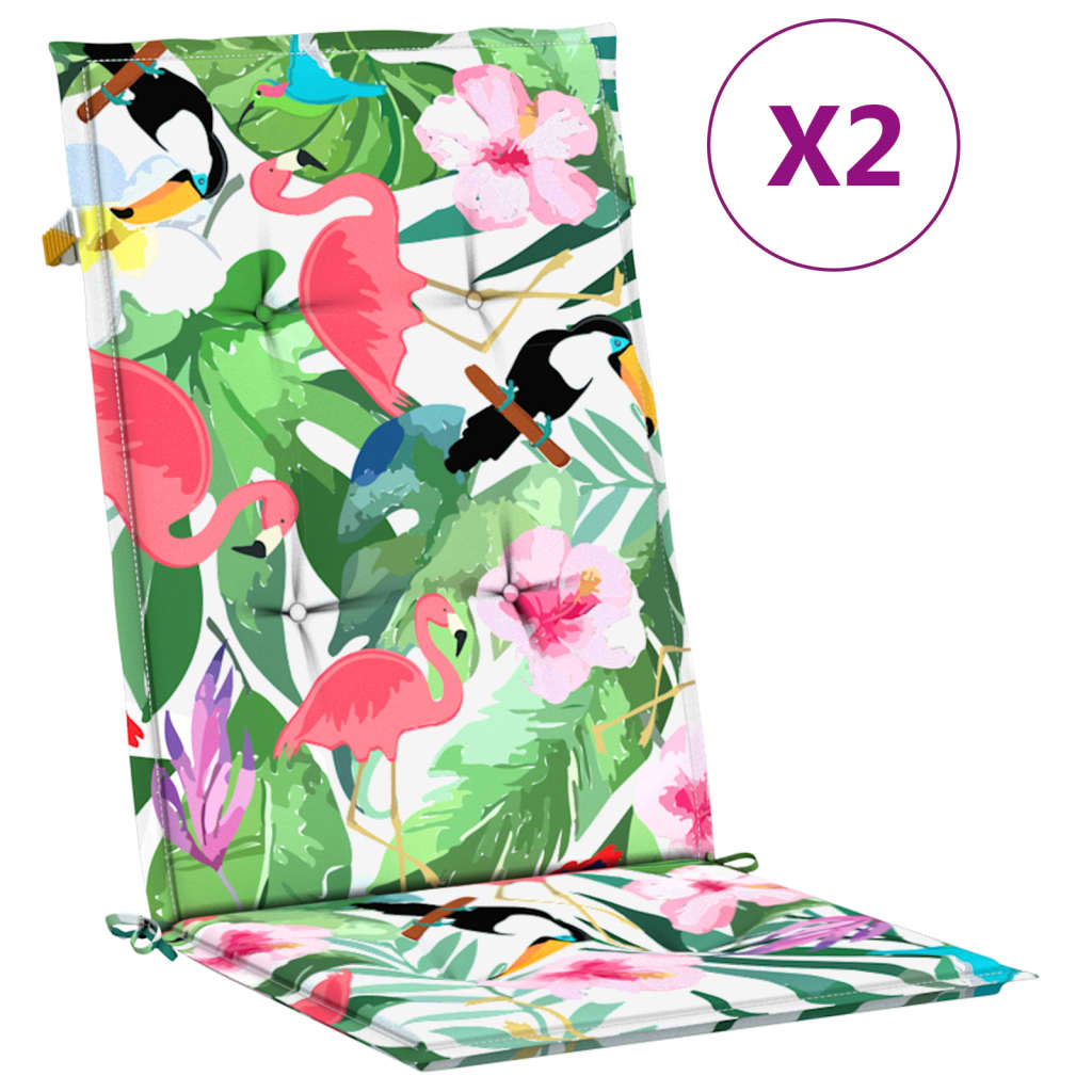 Vidaxx coussins de chaise de jardin 2 pcs 120x50x3 cm tissu multicolore