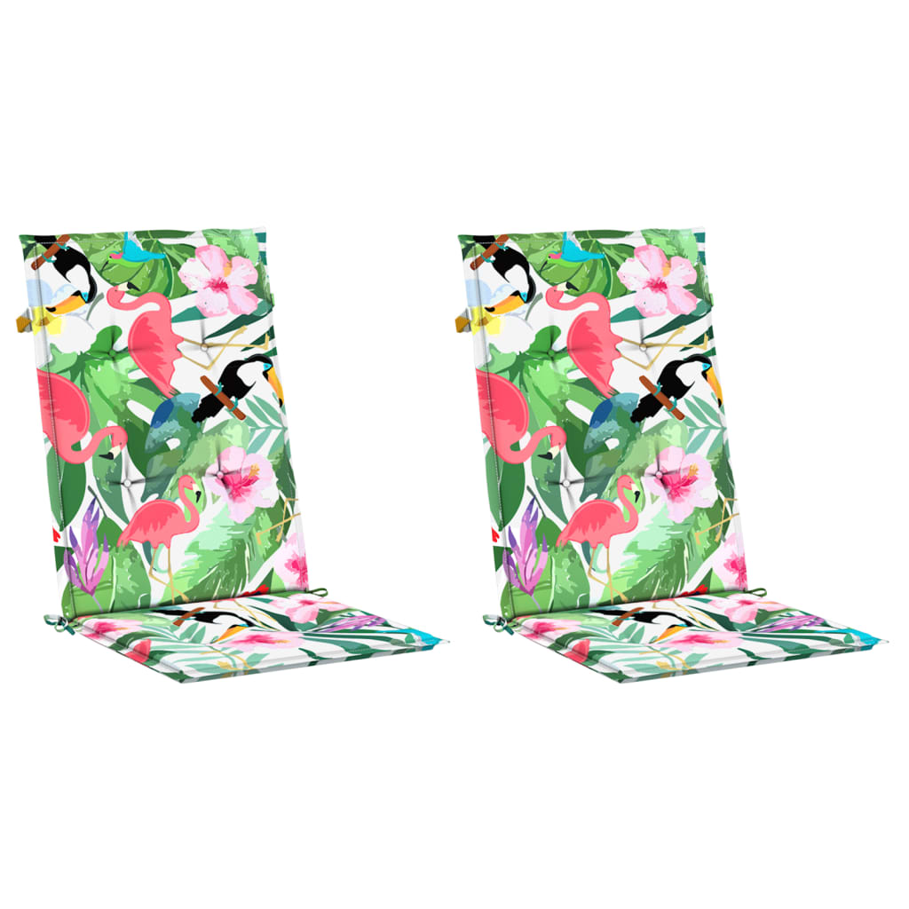 Vidaxx coussins de chaise de jardin 2 pcs 120x50x3 cm tissu multicolore