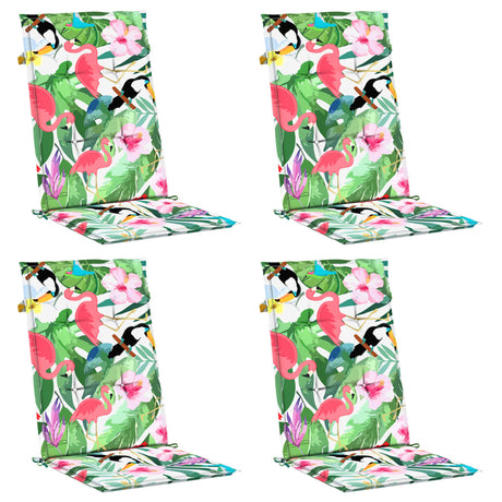 VidaXL coussins de chaise 4 pcs tissu à dossier haut multicolore