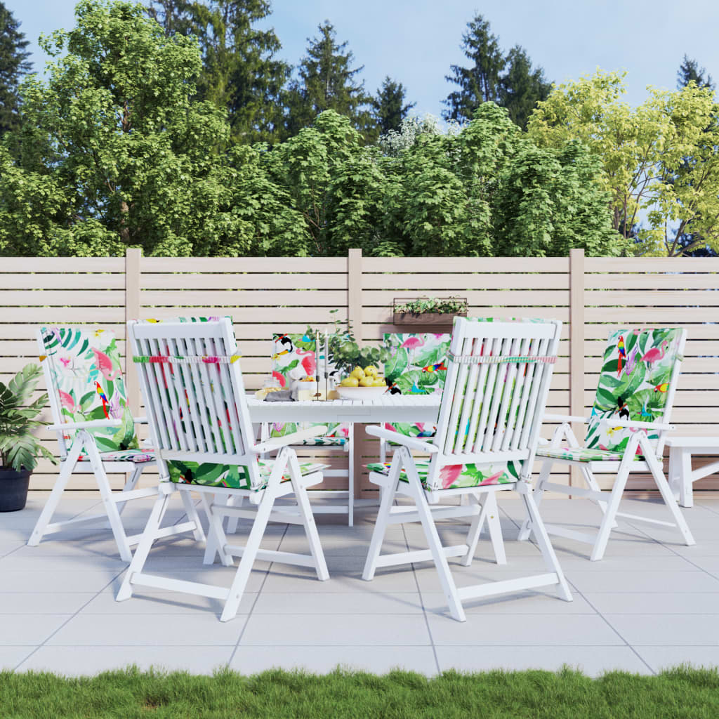VidaXL coussins de chaise 6 pcs tissu à dossier haut multicolore