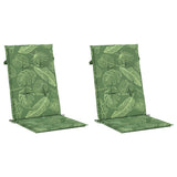 VidaXL coussins de chaise 2 pièces tissu à motif de feuilles à dossier haut