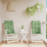 VidaXL coussins de chaise 2 pièces tissu à motif de feuilles à dossier haut