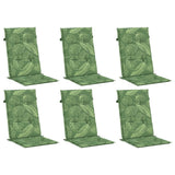 VidaXL coussins de chaise 6 pièces tissu à motif de feuilles à dossier haut
