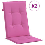 Vidaxl Garden Chair polštáře Vysoká opěradlo 2 st 120x50x3 cm tkanina růžová