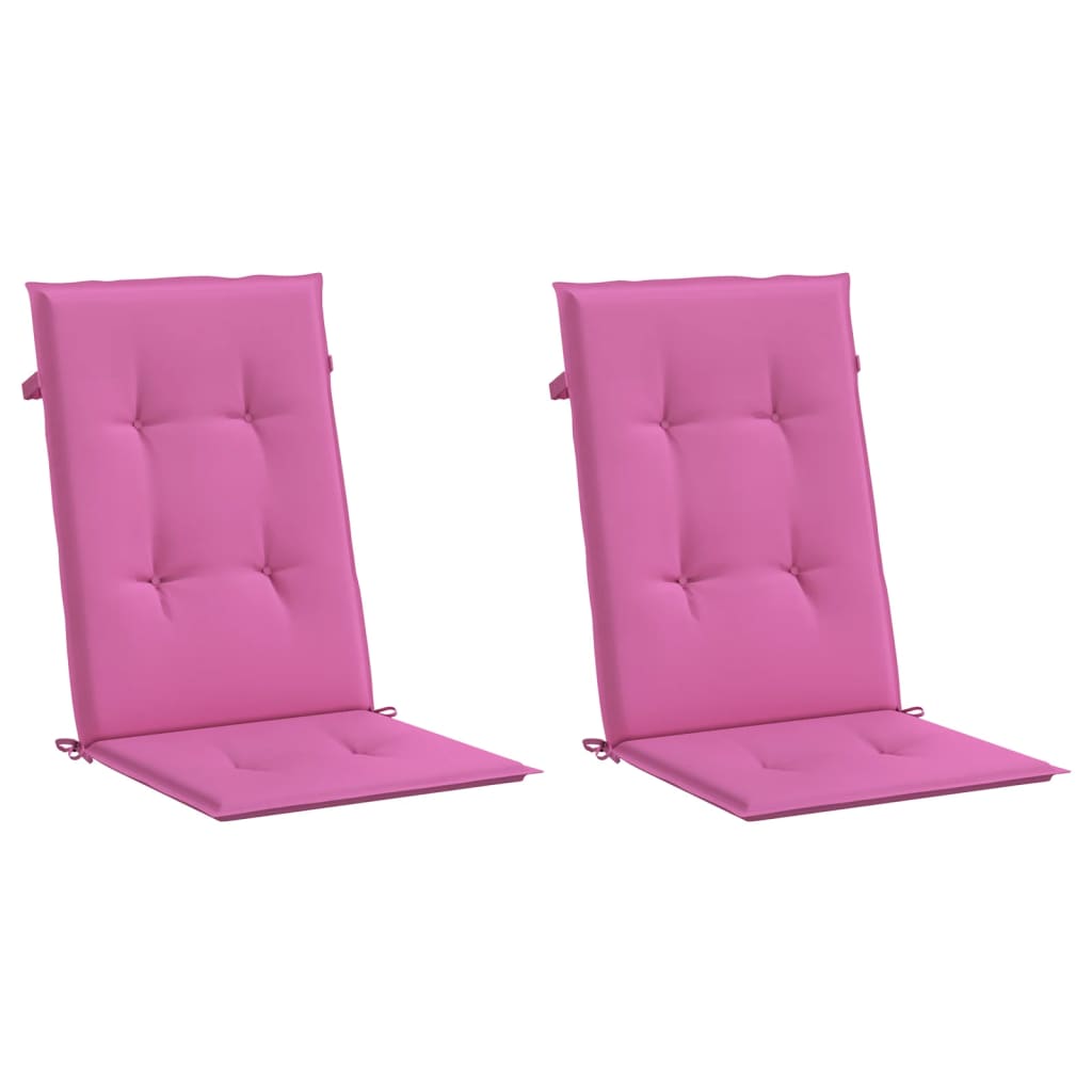 Vidaxx coussins de chaise de jardin dossier haut 2 pcs 120x50x3 cm tissu rose
