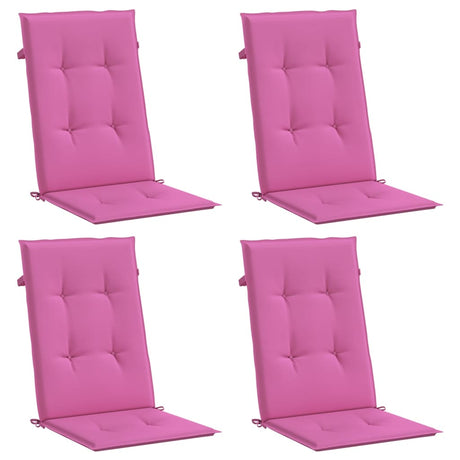 VidaXL coussins de chaise 4 pcs tissu à dossier haut rose