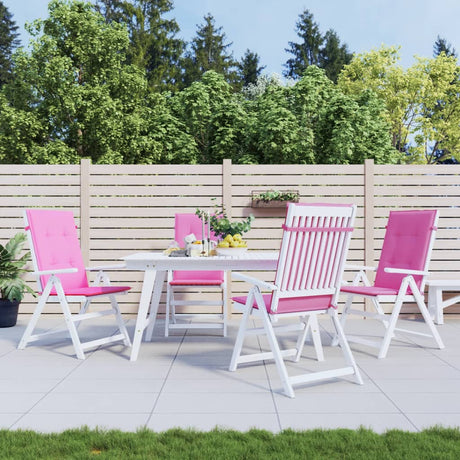 VidaXL coussins de chaise 4 pcs tissu à dossier haut rose