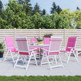 VidaXL coussins de chaise 6 pcs tissu à dossier haut rose
