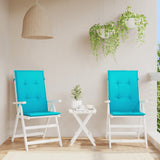 VidaXL coussins de chaise 2 pcs tissu à dossier haut turquoise