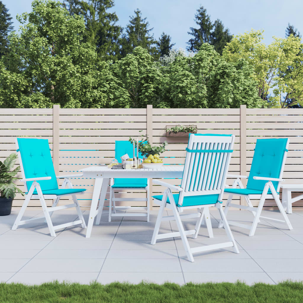 VidaXL coussins de chaise 4 pcs tissu à dossier haut turquoise