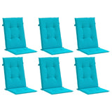 VidaXL coussins de chaise dossier haut 6 pcs tissu turquoise