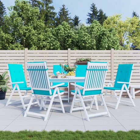 VidaXL coussins de chaise dossier haut 6 pcs tissu turquoise