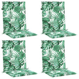 VidaXL coussins de chaise 4 pièces tissu à motif de feuilles à dossier bas