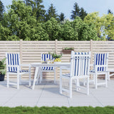 VidaXL coussins de chaise 4 pcs dossier bas tissu rayé blanc et bleu