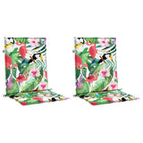 VidaXL coussins de chaise 2 pcs tissu à dossier bas multicolore