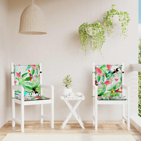 VidaXL coussins de chaise 2 pcs tissu à dossier bas multicolore