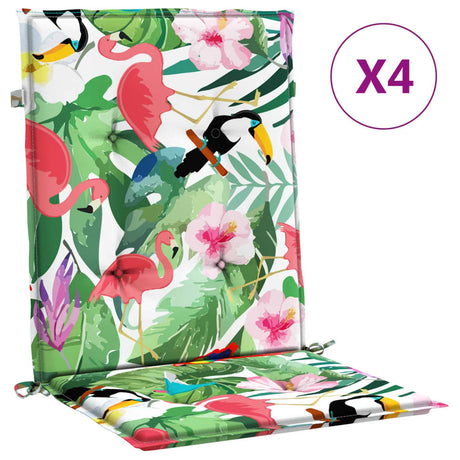 VidaXL coussins de chaise 4 pcs tissu à dossier bas multicolore
