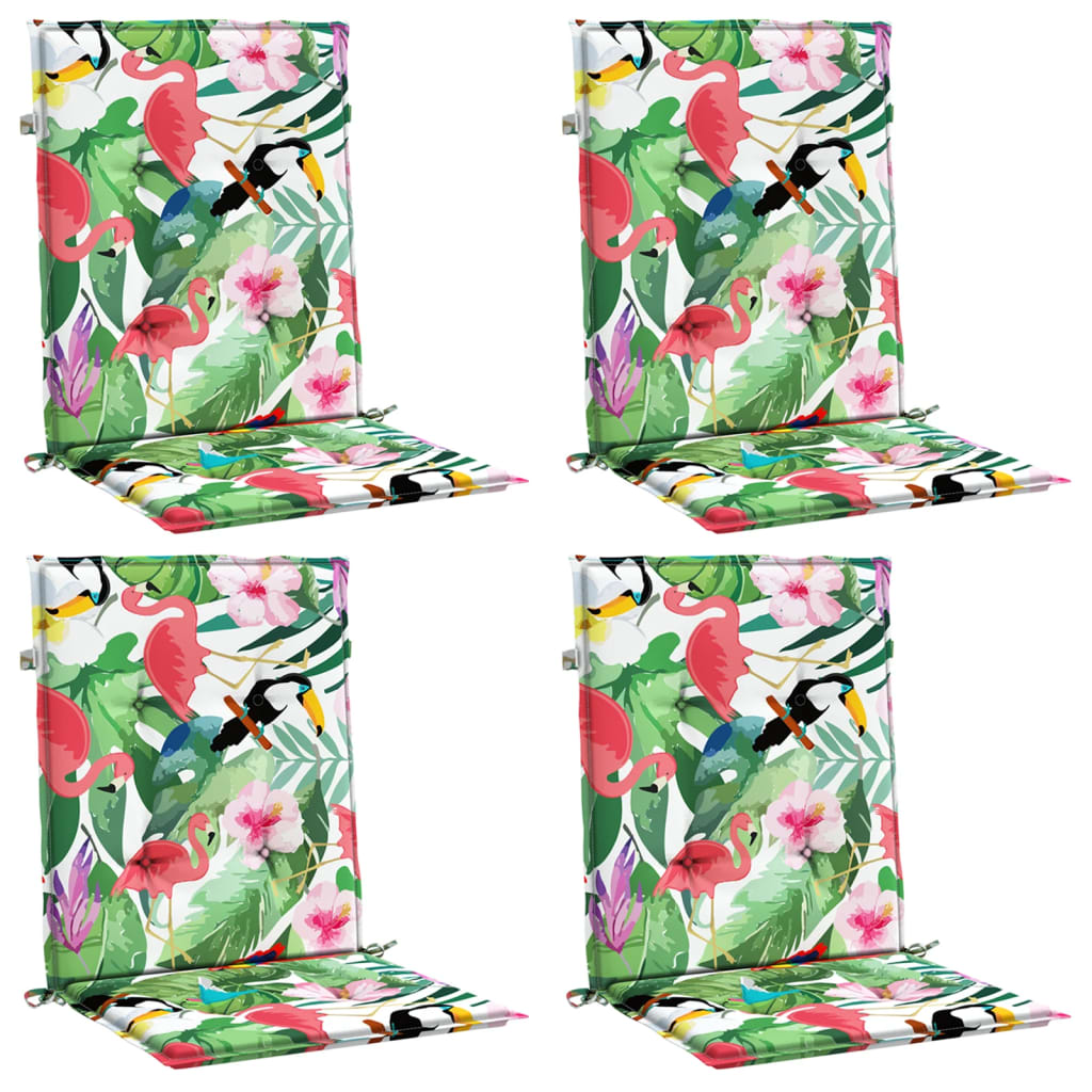 VidaXL coussins de chaise 4 pcs tissu à dossier bas multicolore