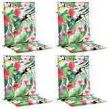 VidaXL coussins de chaise 4 pcs tissu à dossier bas multicolore
