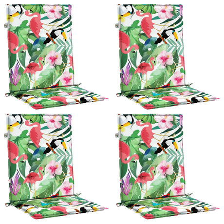 VidaXL coussins de chaise 4 pcs tissu à dossier bas multicolore