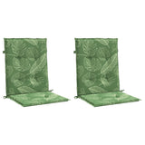 VidaXL coussins de chaise 2 pcs dossier bas tissu motif feuille