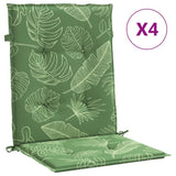 VidaXL coussins de chaise 4 pièces tissu à motif de feuilles à dossier bas