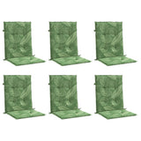 VidaXL coussins de chaise dossier bas 6 pièces tissu motif feuille