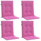 VidaXL coussins de chaise 4 pcs dossier bas tissu rose