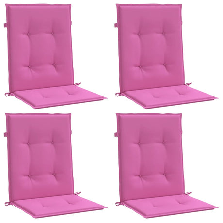VidaXL coussins de chaise 4 pcs dossier bas tissu rose