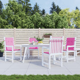 VidaXL coussins de chaise 4 pcs dossier bas tissu rose