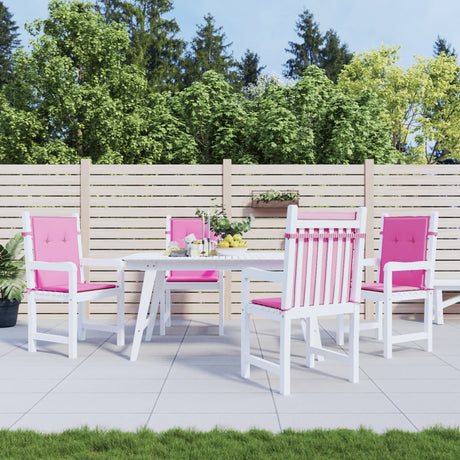 VidaXL coussins de chaise 4 pcs dossier bas tissu rose