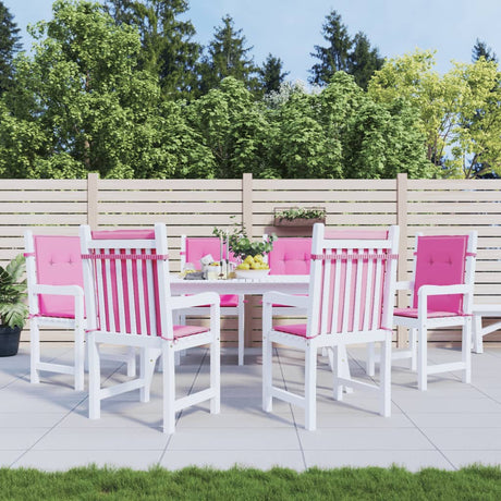 VidaXL coussins de chaise 6 pcs dossier bas tissu rose