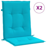 Coussins de chaise vidaxl 2 pcs Turquoise de tissu bas du dos bas